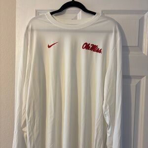 Nike Ole Miss White Dri Fit Long Sleeve Tee